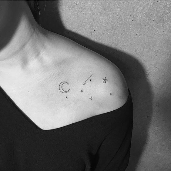 Tatouages De La Lune Et Des Etoiles (1)