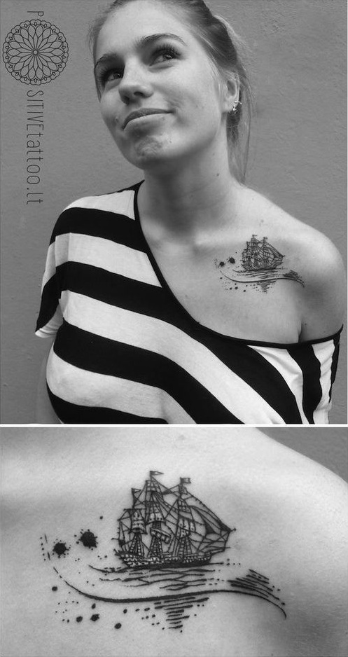 Tatouage Bateau Simple Femme (3)