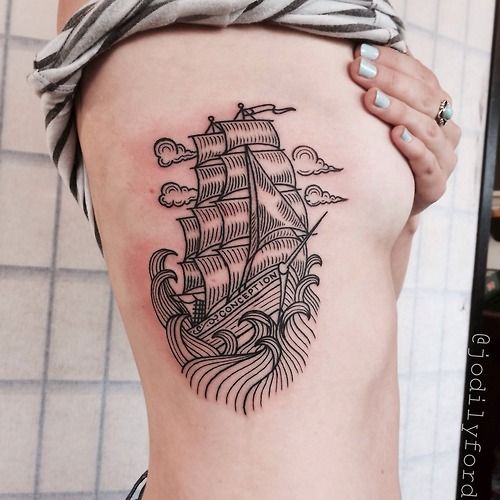 Tatouage Bateau Simple Femme (6)