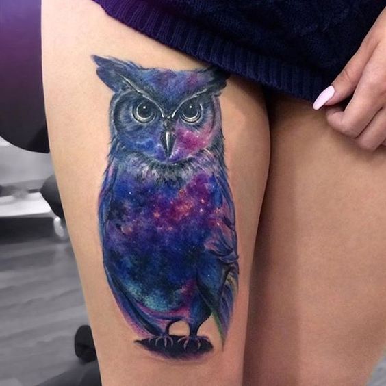 Tatouage Chouette Femme Coulour (10)