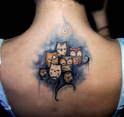 Tatouage Chouette Femme Coulour (11)