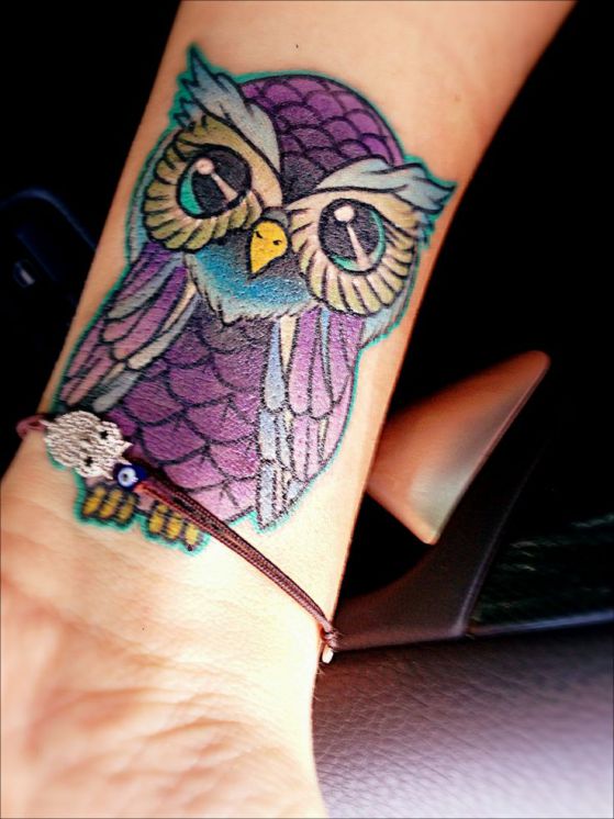 Tatouage Chouette Femme Coulour (2)