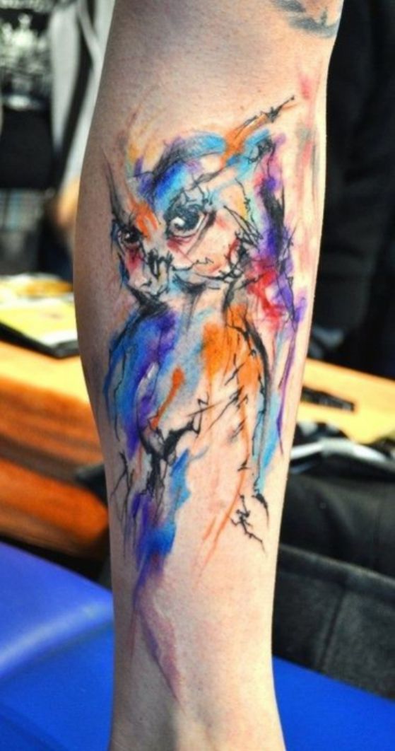 Tatouage Chouette Femme Coulour (4)