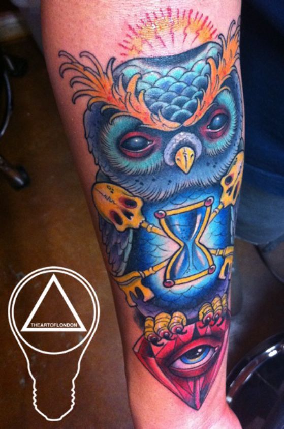 Tatouage Chouette Femme Coulour (6)