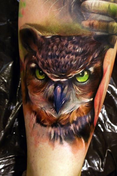 Tatouage Chouette Femme Coulour (7)