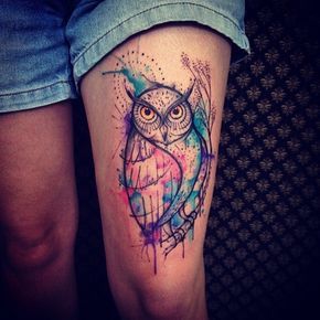Tatouage Chouette Femme Coulour (9)