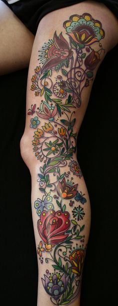 Tatouage Fleurs Jambes (4)