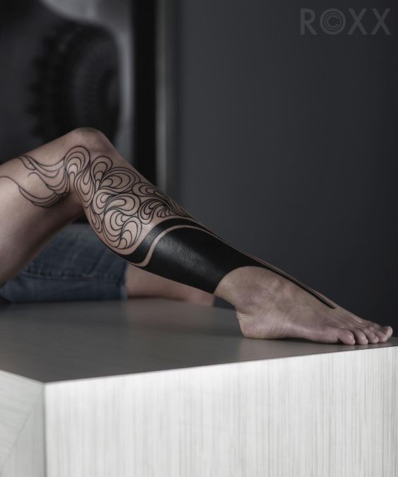 Tatouage Jambe Tribal (7)