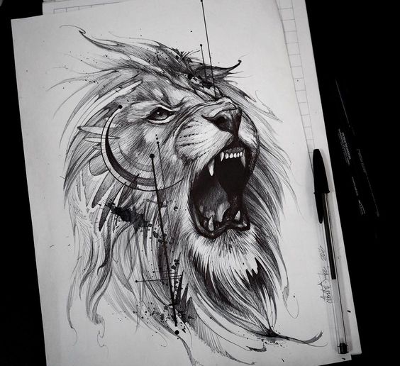 Tatouage Lion Design (2)