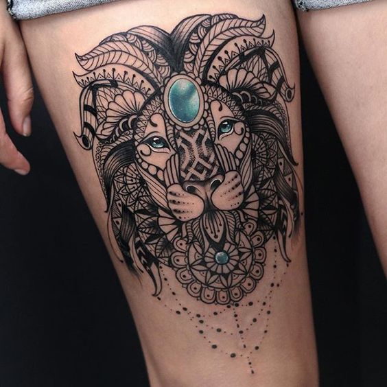 Tatouage Lion Femme (1)