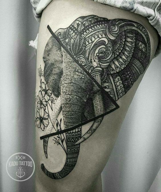 Tatouages Elephant Femme (9)