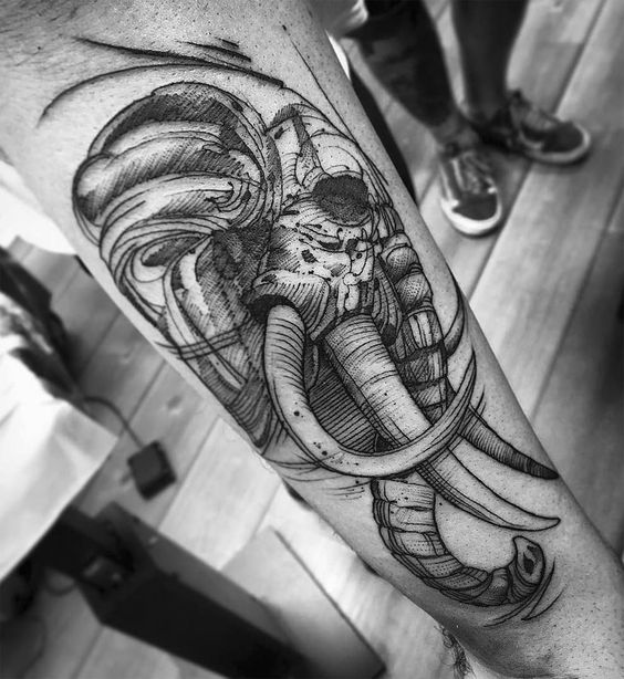 Tatouages Elephant Homme (10)