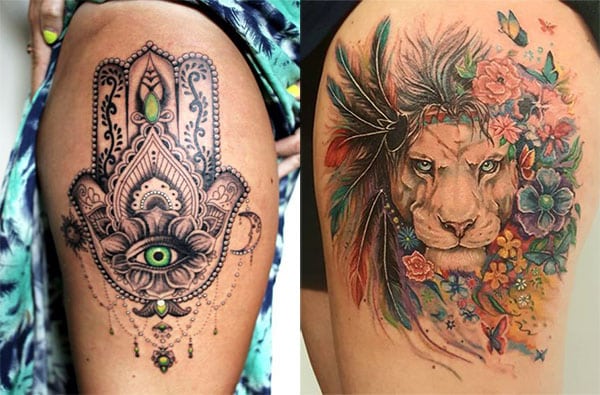 piernas tatuajes para mujeres