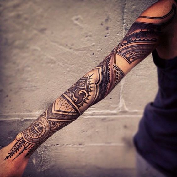 full tattoo tribal brazo