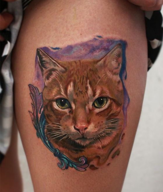 gato realista tatoo