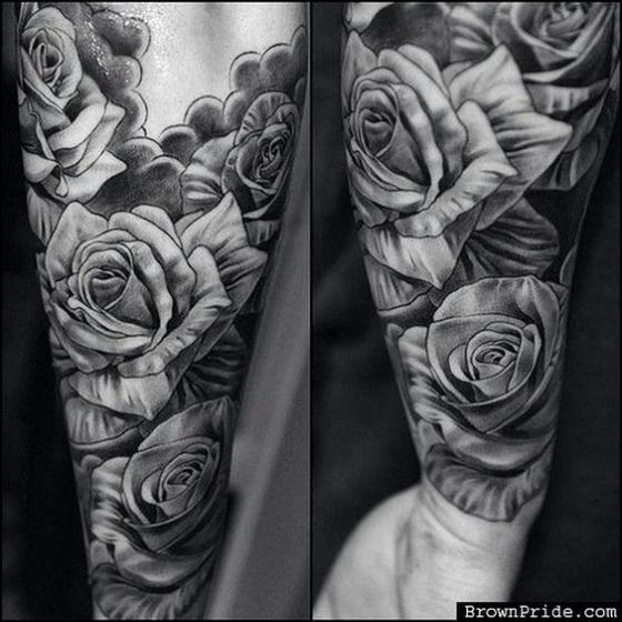 brazo rosa tatuaje