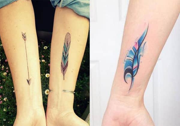 plumas en los brazos tatuajes2