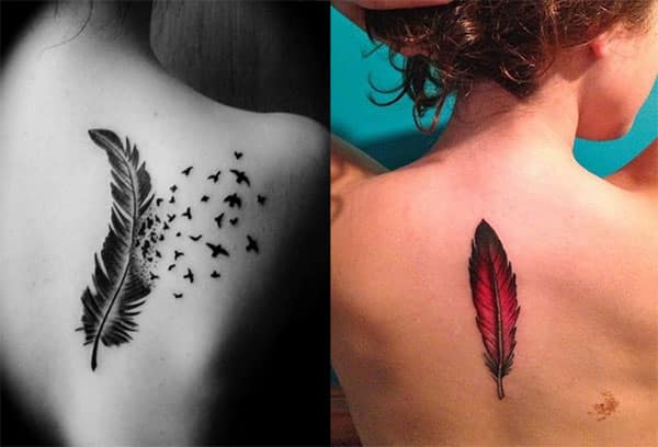 tatuaje en la espalda de plumas2