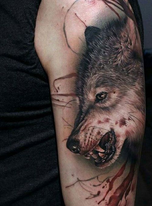 tatuaje de lobo hombres