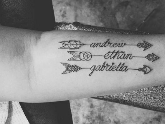 Letras con flechas para tatuar
