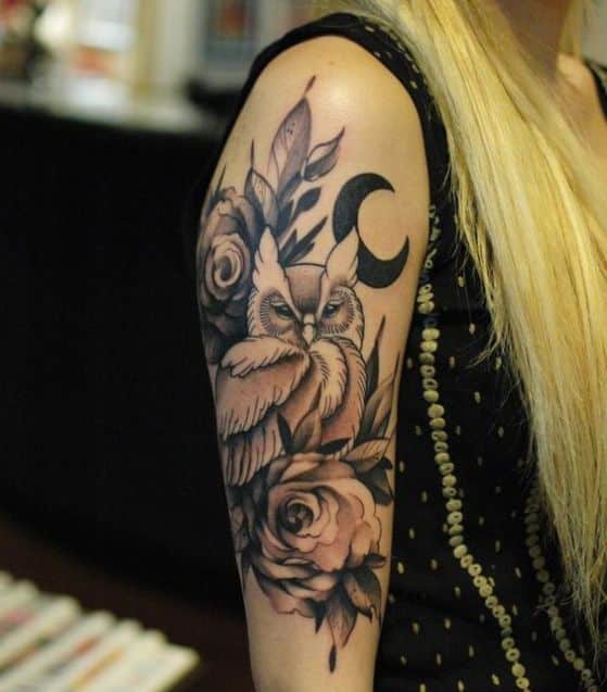 animales con flores tatuajes