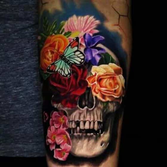 calaveras y flores