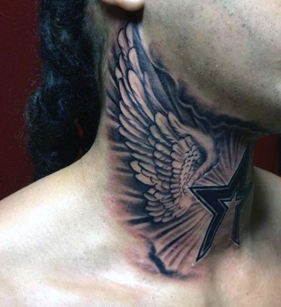 estrella tatuaje en el cuello