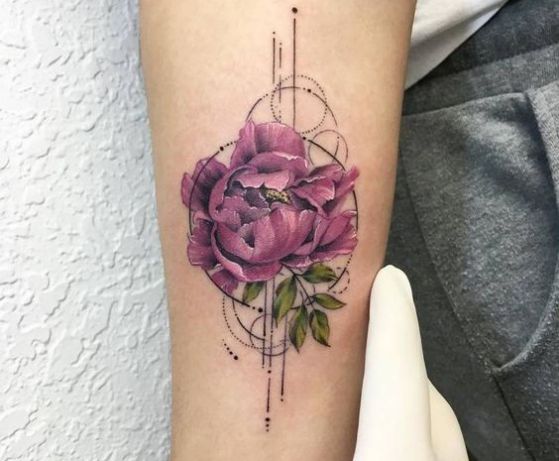 florecimiento a color para tatuaje