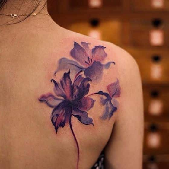 flores purpura para tatuajes