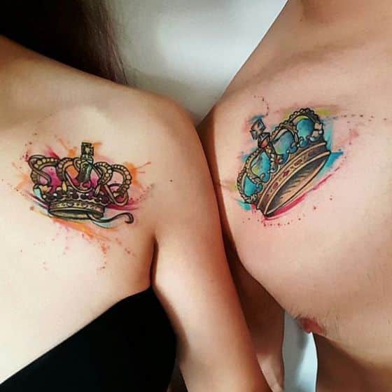 Tatuajes de coronas parejas