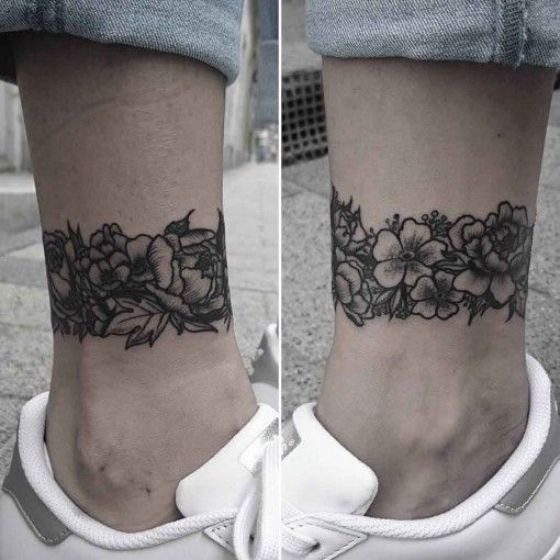 rosas tobillera tatuaje