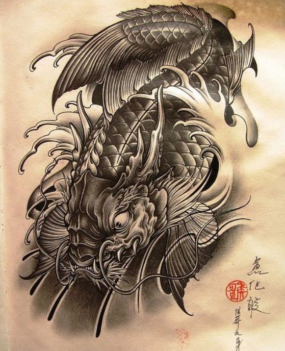 Tatuaje Dragon Koi