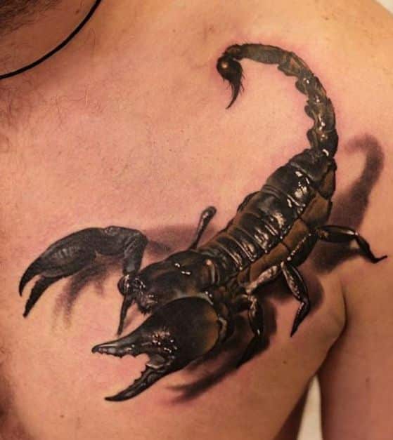 tatuaje realista diseño escorpion