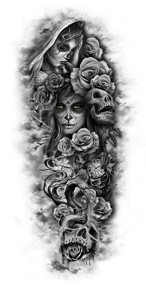 60 Tatuajes de Calaveras, Diferentes Zonas y Combinaciones