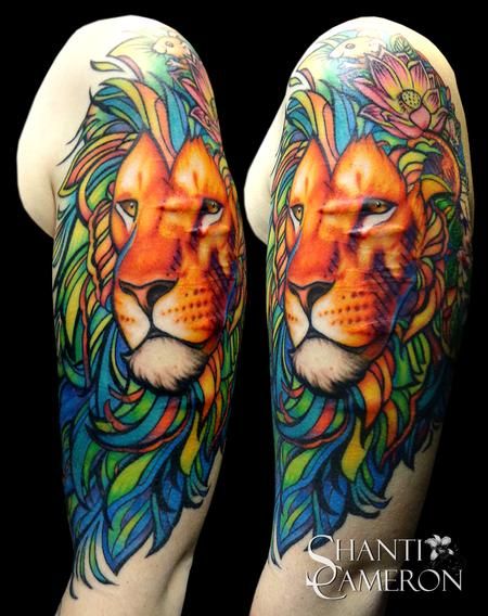 leon a color tatuaje