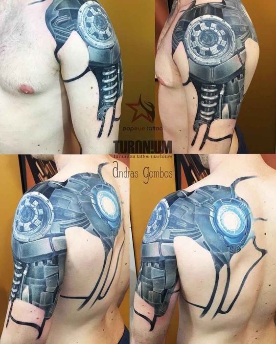 tatuaje en hombro biomecanico