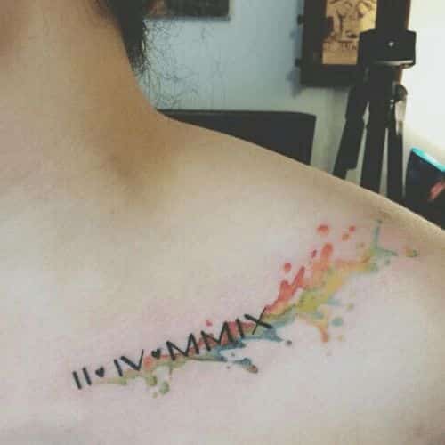 numeros romanos con colores tattoo