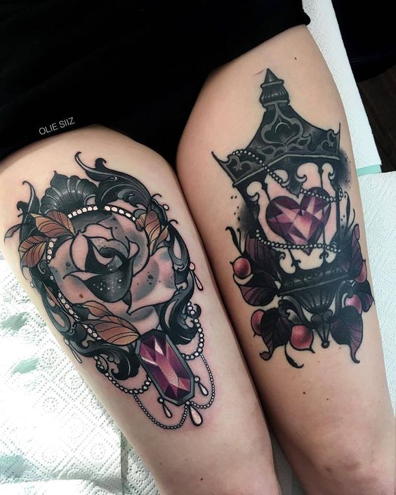 rosa y corazon tatuaje