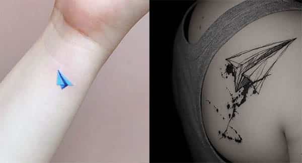 tatuajes de aviones de papel