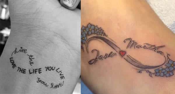 tatuajes de infinito con nombres