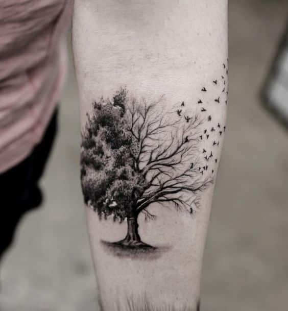 arbol y ramas tatuaje