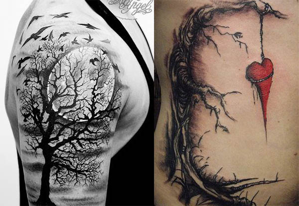 tatuajes de arboles muertos