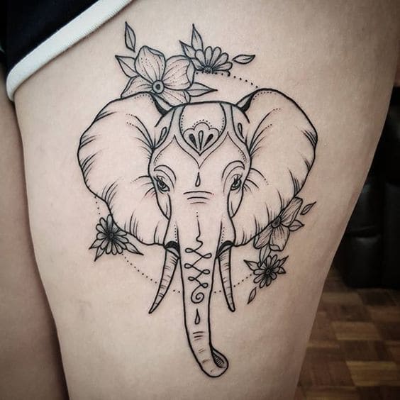 Tatuaje En La Pierna Elefantes