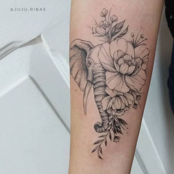 Tatuajes De Elefantes Con Flores