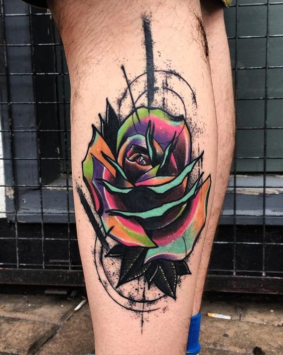 tatuajes de rosas a color hombres 3