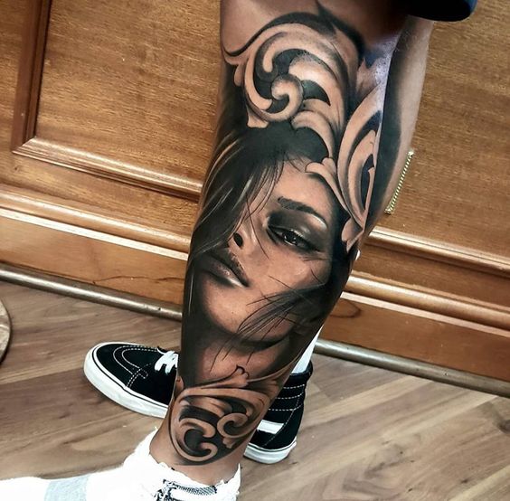 tatuajes en las piernas retratro