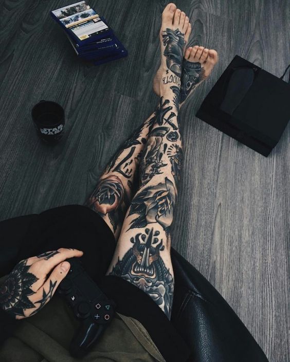 tatuajes para realizar en las piernas en hombres 5