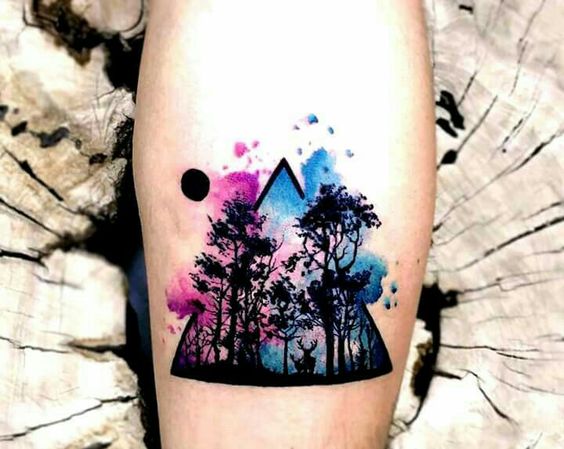 tatuajes de triangulos color