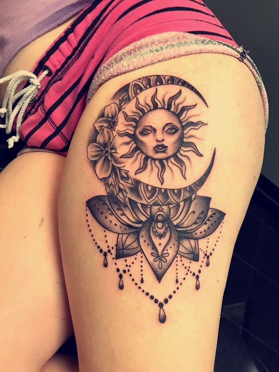 Mujeres Tatuajes Sol Y Luna (4)