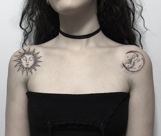Tatuajes De Sol Y Luna Para Mujeres (1)